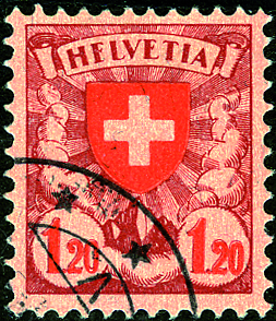 120 Rp. lilarot-rot-rosa, "HFLVETIA"
