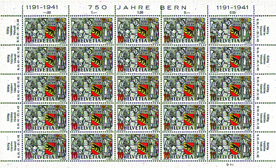 10 Rp. Berchtold, dunkelgrau-rot