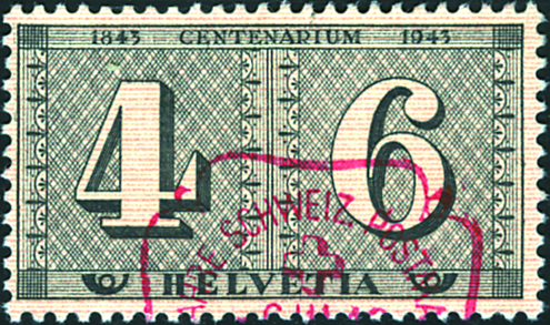 4 + 6 Rp. grauschwarz-orange