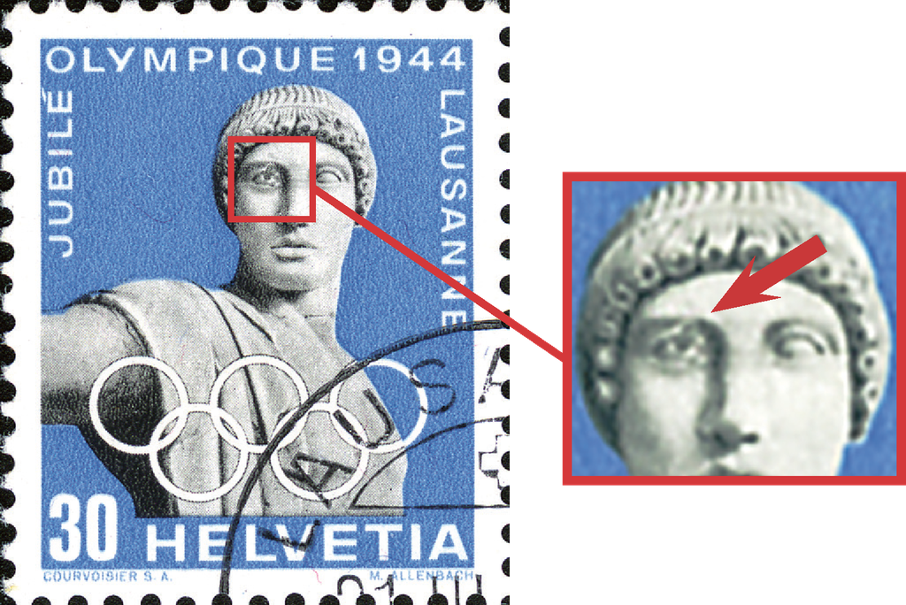 30 Rp. Apollo, blau-grauschwarz, "Apollo mit offenem Auge"