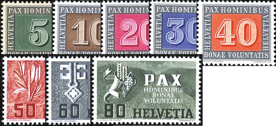 1945, Gedenkausgabe zum Waffenstillstand in Europa (Paxmarken)