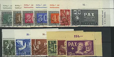 1945, Gedenkausgabe zum Waffenstillstand in Europa (Paxmarken)