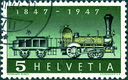 5 Rp. Erste Dampflokomotive, &quot;Fehlende Speiche im Antriebsrad der Lokomotive&quot;