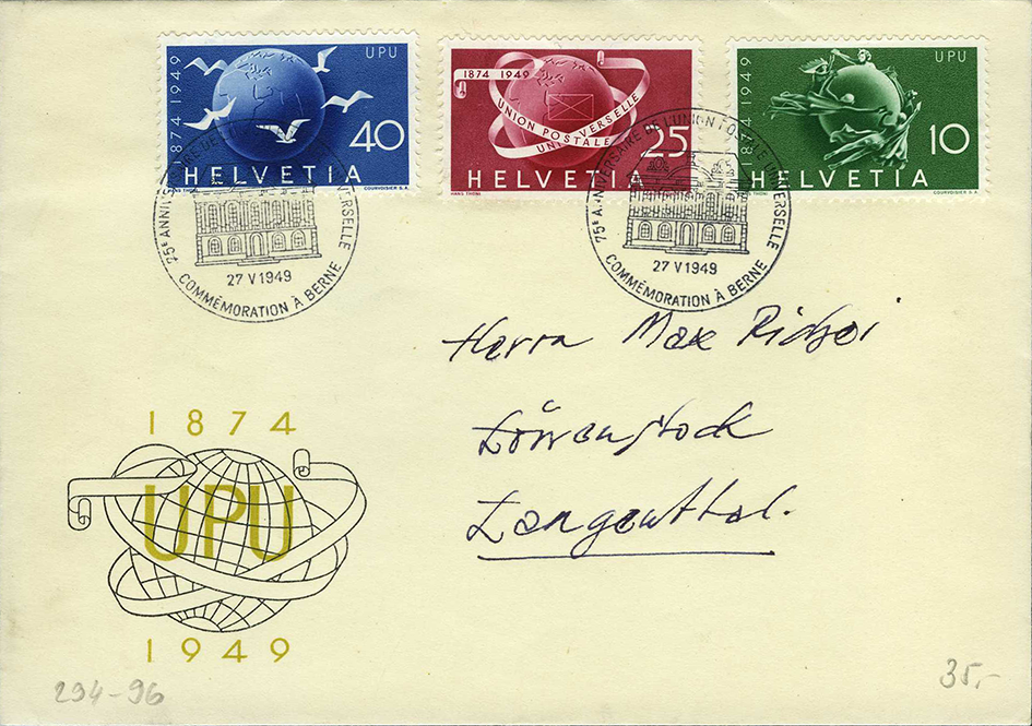 1949, 75 Jahre Weltpostverein