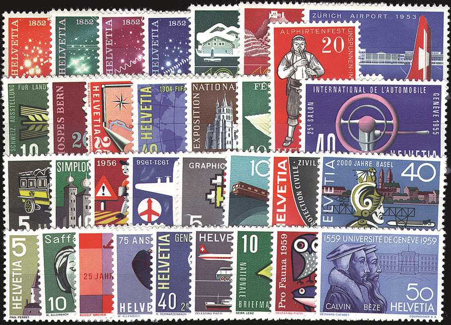 1950-1959, Werbe- und Gedenkmarken