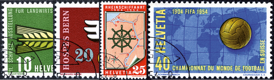 1954, Werbe- und Gedenkmarken
