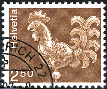 250 Rp. Turmhahn Solothurn, "Faserpapier ohne Leuchtstoff"