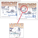 85 Rp. Lars - Der kleine Eisbär, "Schmitzdruck - doppelter Lars"