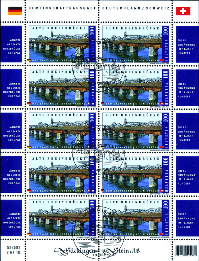 100 Rp. Alte Rheinbrücke, Bad Säckingen-Stein