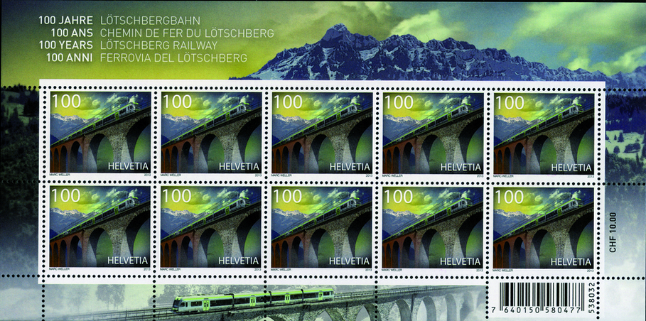 100 Rp. 100 Jahre Lötschbergbahn