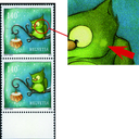 140 Rp. Eule, "Zwei gelbe Putzer auf der Wange"