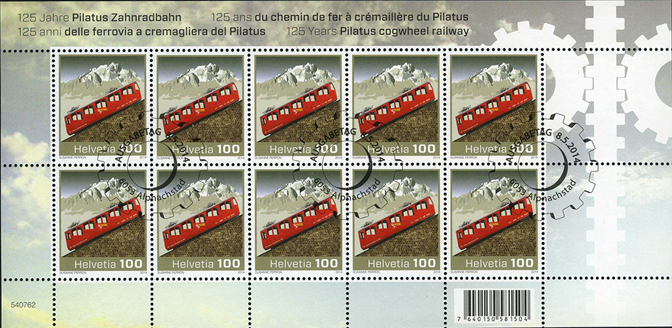 100 Rp. 125 Jahre Pilatus Zahnradbahn