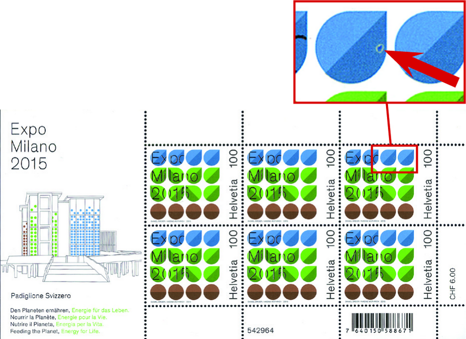 100 Rp. Expo Milano, "Grosser Putzer im zweiten Blatt"