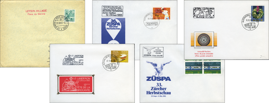 Kollektion mit über 25 verschiedenen Automobilpost-Belegen