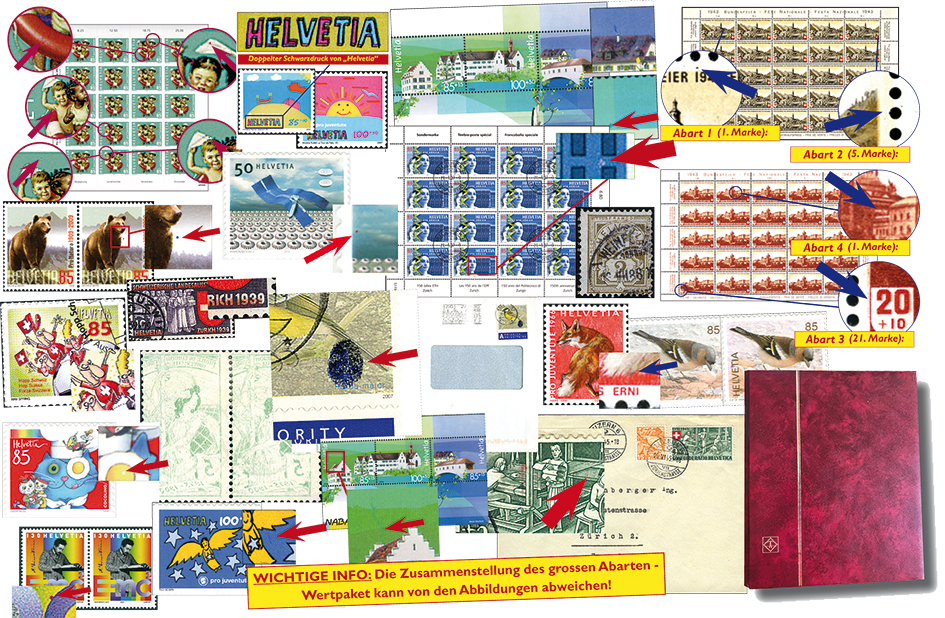 Grosses Abarten-Wertpaket "11'000,-CHF"