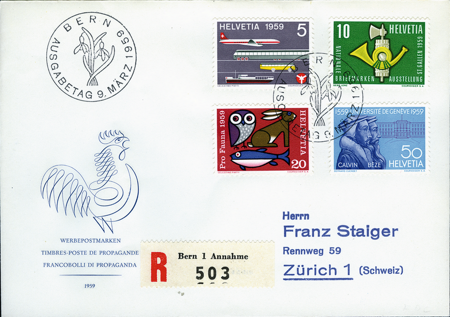 1959, Werbe- und Gedenkmarken