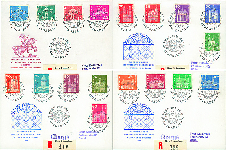 1960, Postgeschichtliche Motive und Baudenkmäler, Weisses Papier