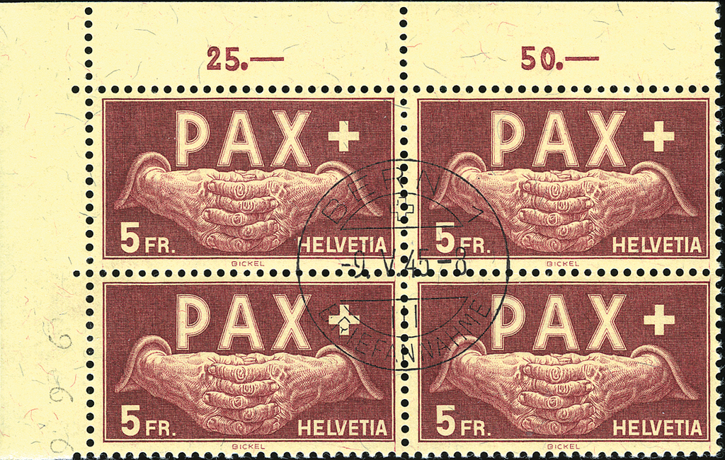 5 Fr. Betende Hände, Ersttagstempel