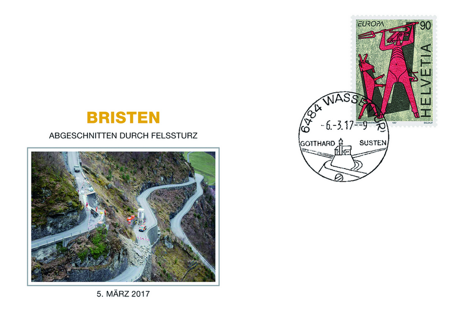 2017, Bristen - abgeschnitten durch Felssturz