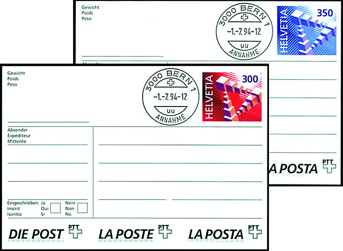 1994, Adress-Klebeetiketten-Typ 1+2