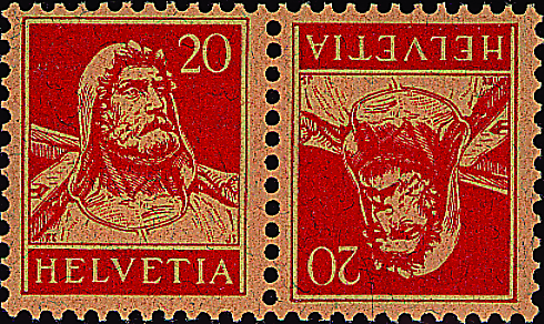 20+20 Rp. karminrot, sämisch