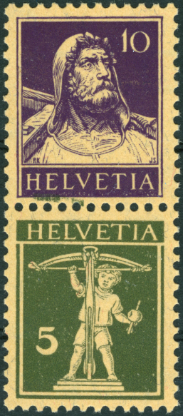 10+5 Rp. d'violett und olivgrün