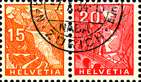 15+20 Rp. orange und rot
