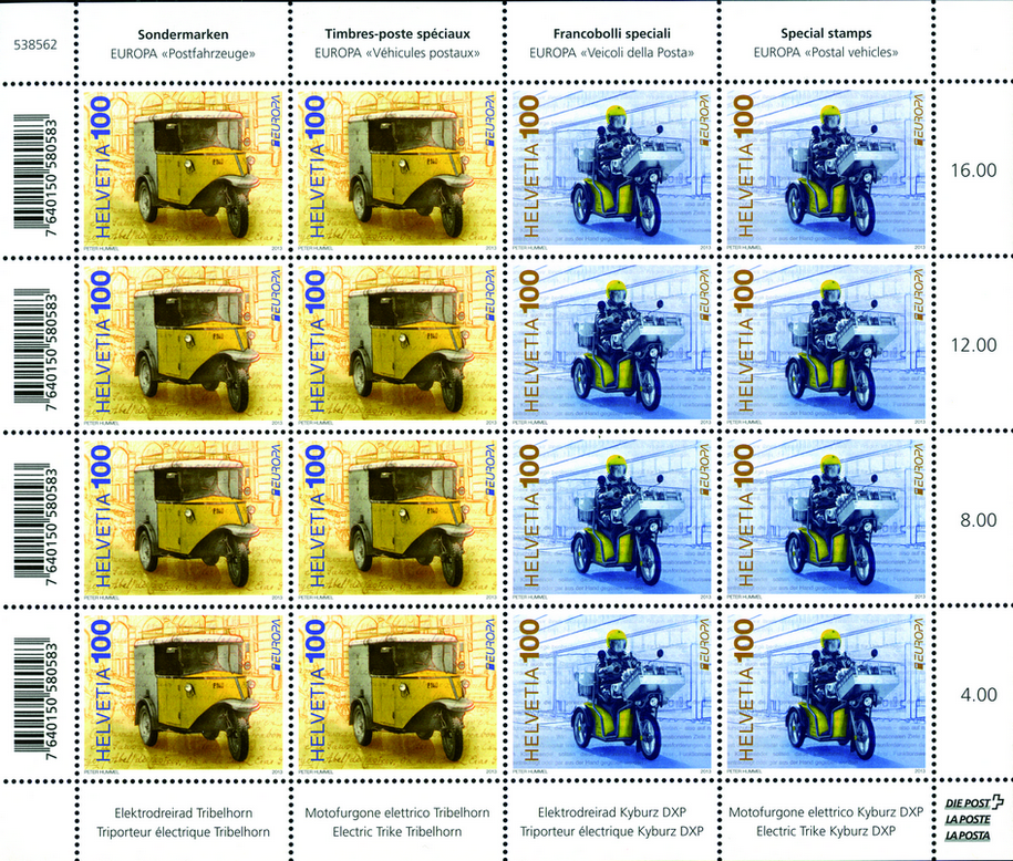 2013, Europa-Postfahrzeuge