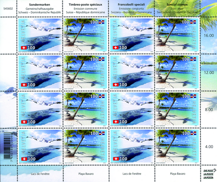 2016, Gemeinschaftsausgabe Schweiz-Dominikanische Republik