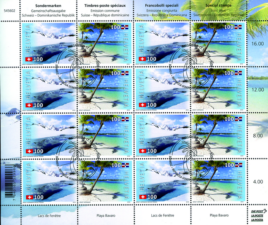 2016, Gemeinschaftsausgabe Schweiz-Dominikanische Republik