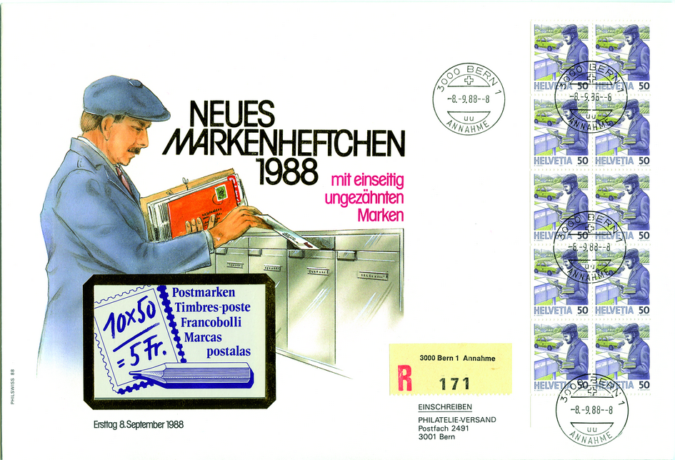 1988, Freimarken aus Markenheftchen