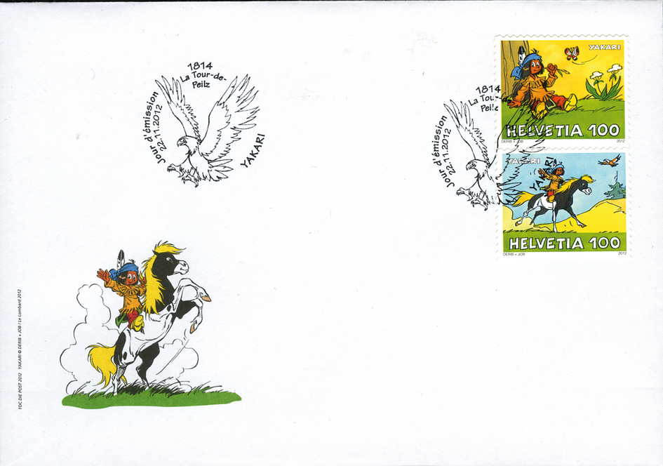 100(+50)+100(+50) Rp Yakari mit Schmetterling und mit seinem Pferd