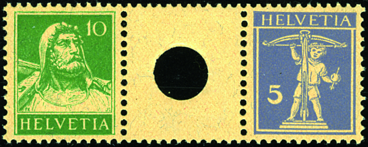 10+5 Rp. grün und grauviolett