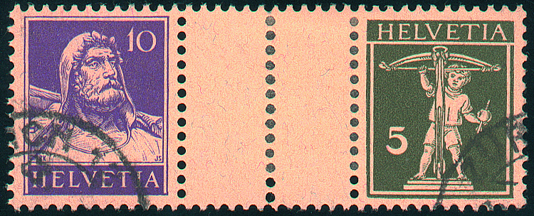 10+5 Rp. dunkelviolett und olivgrün