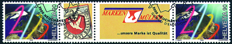 90+90 Rp.Millenium mit Ersttag-Vollstempel 23.November 1999