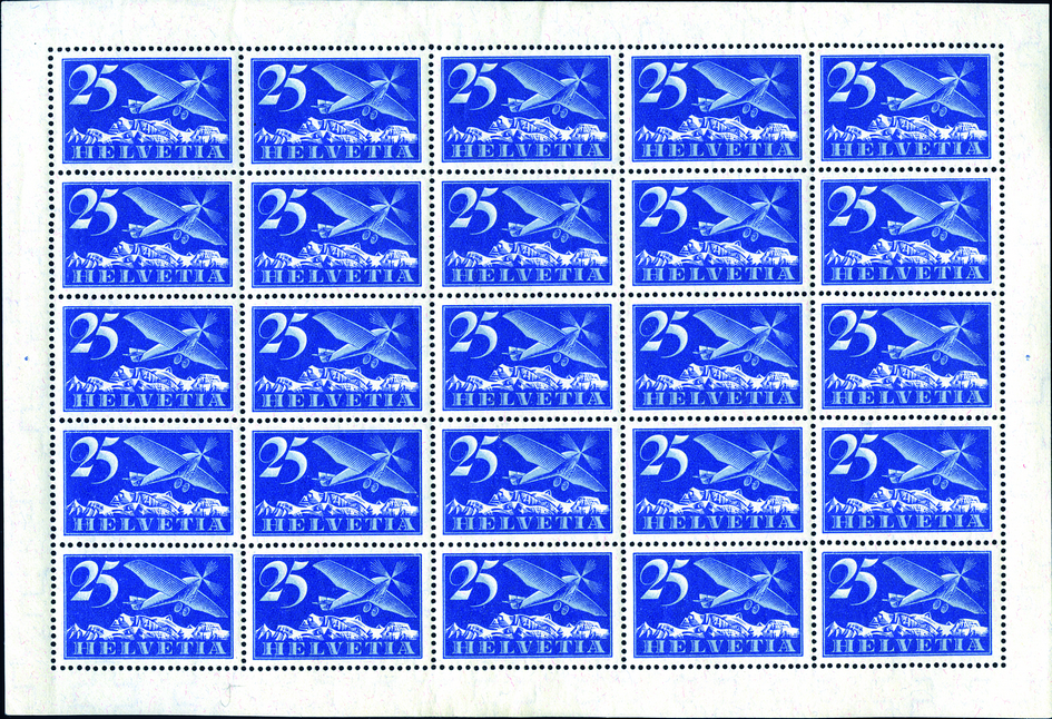 25 Rp. blau-graublau