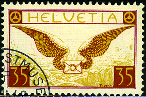 35 Rp. rotbraun-gelboliv