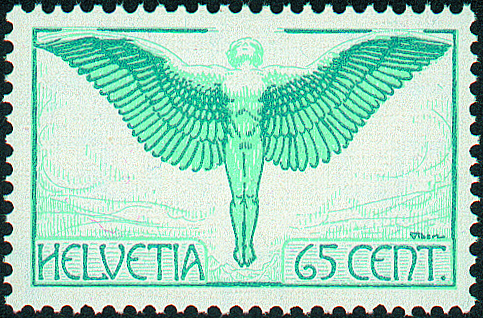 65 Rp. Ikarus, hellblau-grünblau,