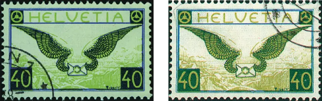 40 Rp. blau-gelbgrün