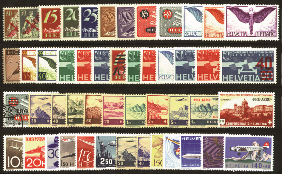 1919-1988, Flugpost-Ausgaben