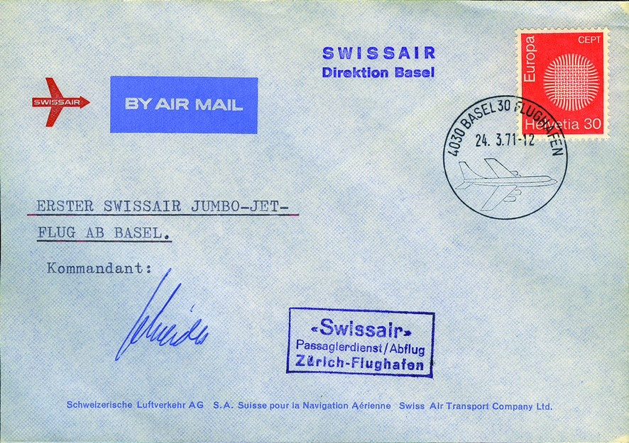 1971, Basel - Zürich, Demo-Flug JUMBO