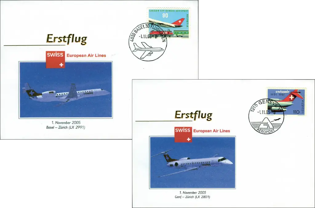 SWISS Erstflüge Basel - Zürich, Genf - Zürich