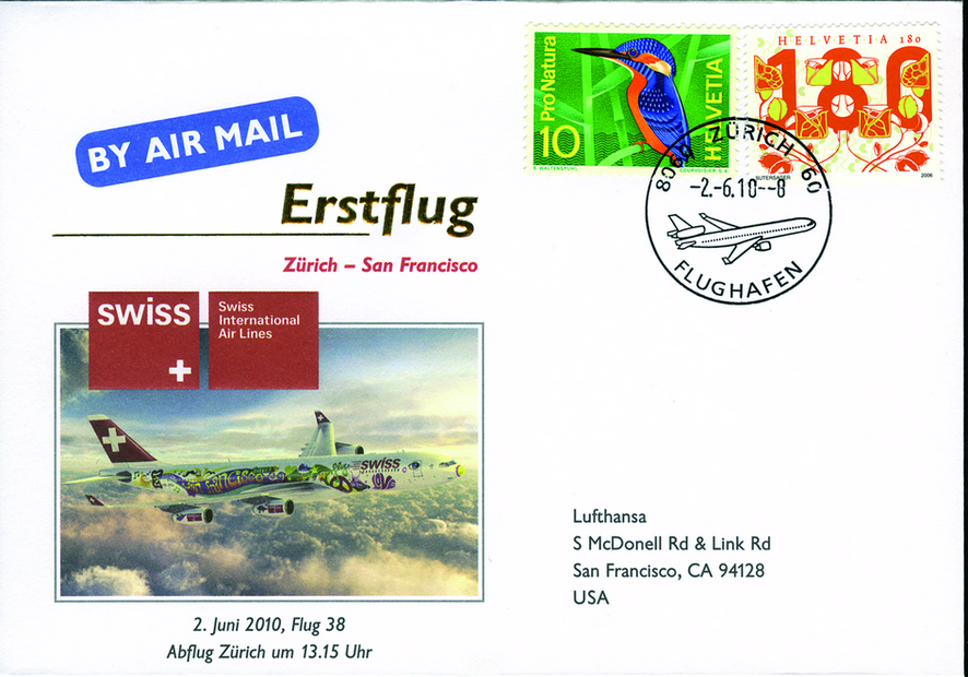 2010, Swiss Erstflug Zürich - San Francisco