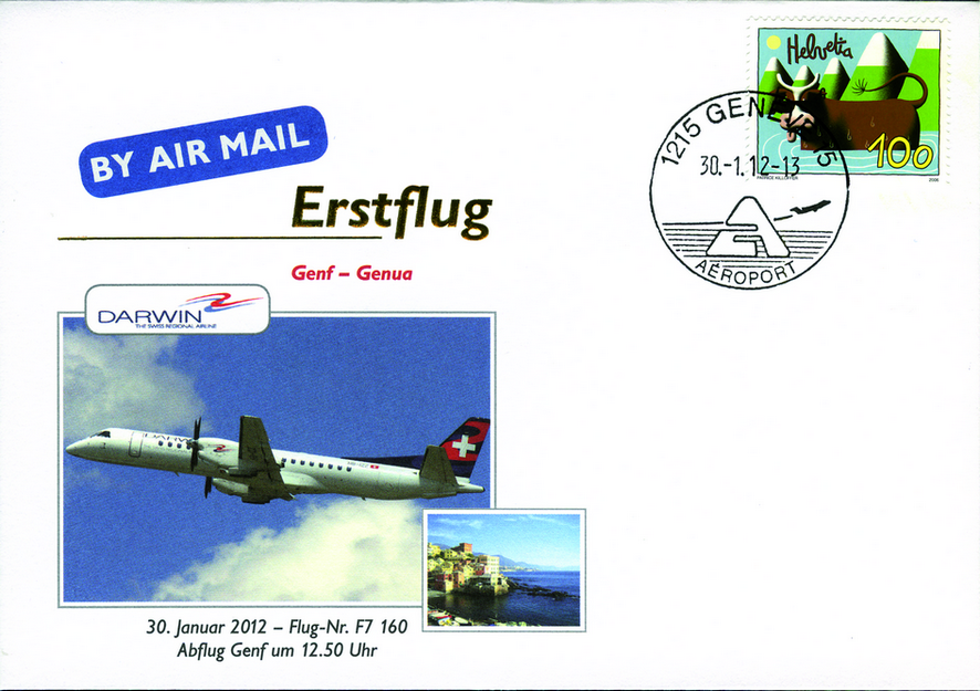 2012, Erstflug Darwin Airlines Genf - Genua