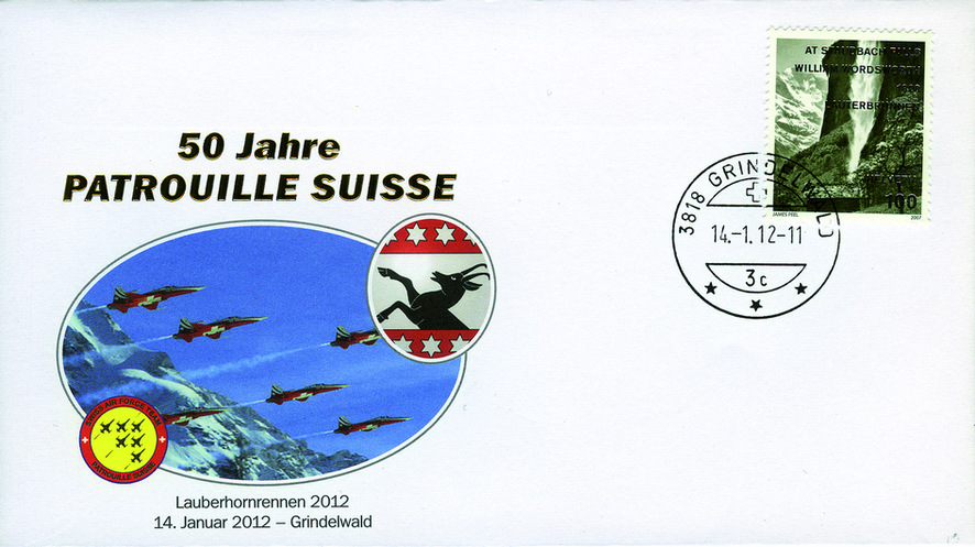 2012, Patrouille Suisse: Vorführung "Ski World Cup, Wengen"