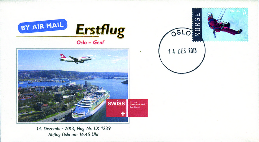 2013, Erstflug Swiss Airlines Oslo-Genf