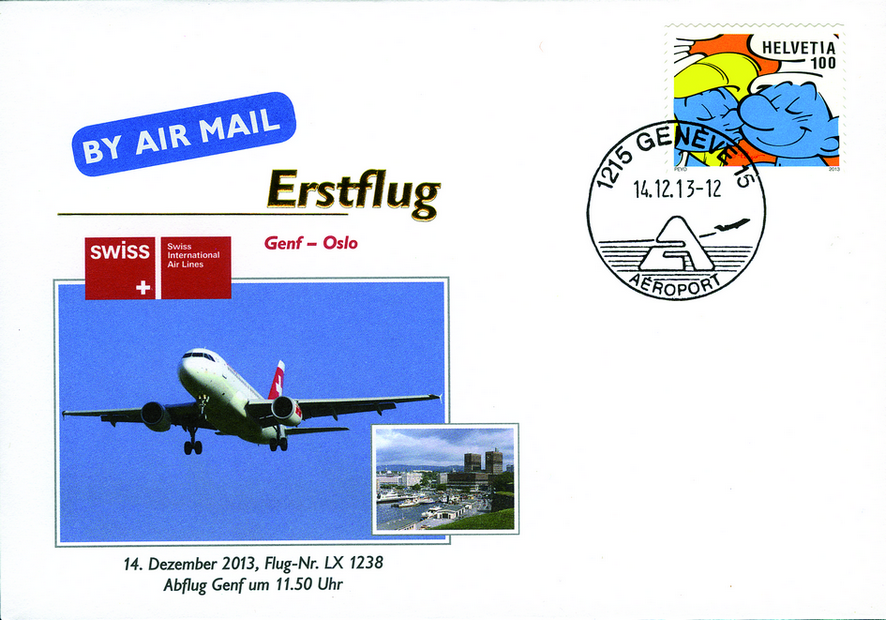 2013, Erstflug Swiss Airlines Genf-Oslo