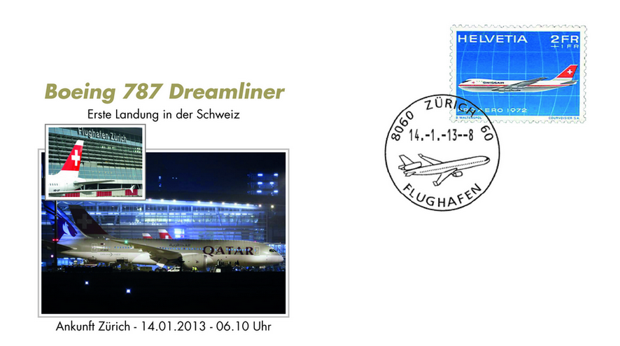 2013, Boeing Dreamliner 787 - Erstmals in der Schweiz