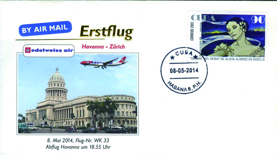 2014, Erstflug Edelweiss Air Havanna - Zürich