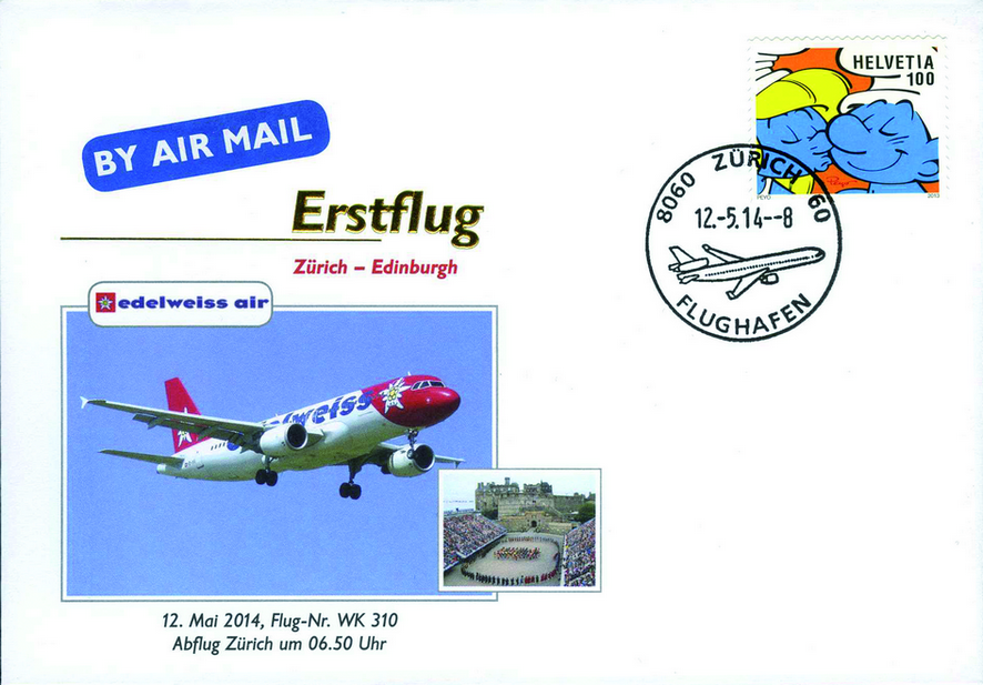 2014, Erstflug Edelweiss Zürich - Edinburgh